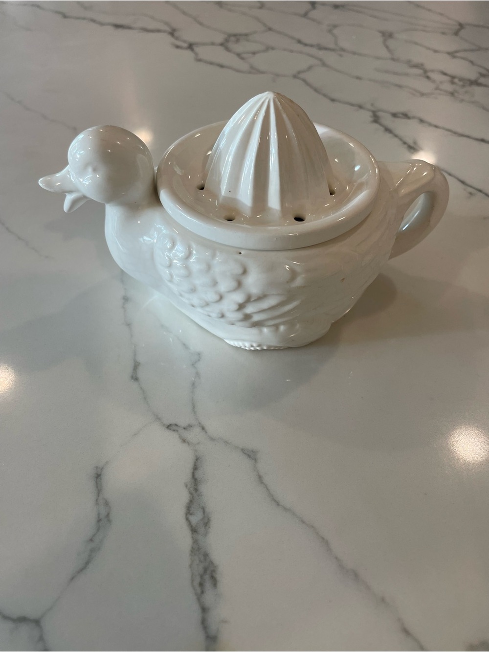 Vintage Ceramic Duck Citrus Juicer Lemon Lime Squeezer, Made in Japan